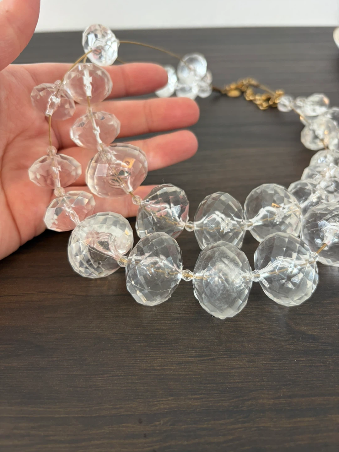 Clear Beaded Statement Necklace - photo 2
