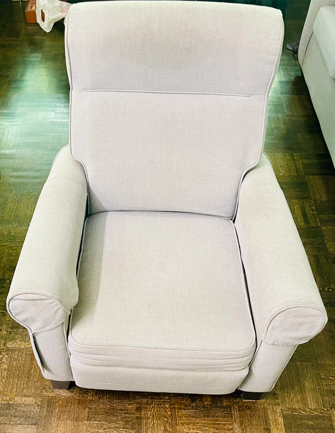 Light Grey Recliner Reading Chair