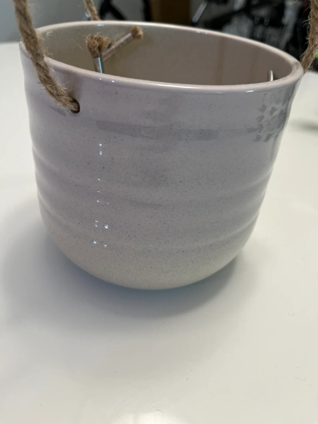 Ceramic Hanging Planter Pot with Rope - photo 4