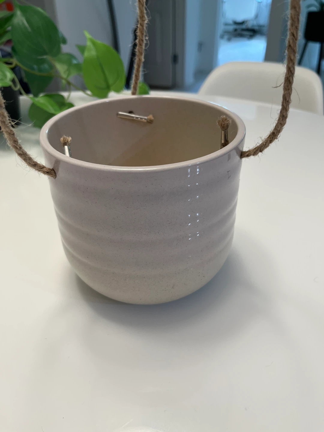 Ceramic Hanging Planter Pot with Rope - photo 5