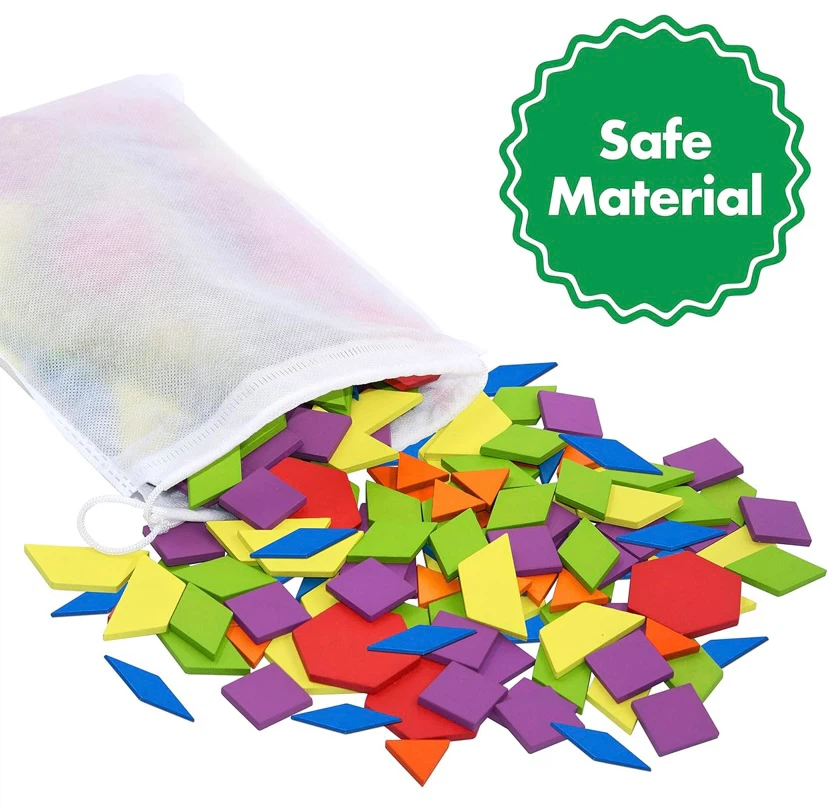 New Montessori Wooden Pattern Blocks Set 300 Pieces - photo 3