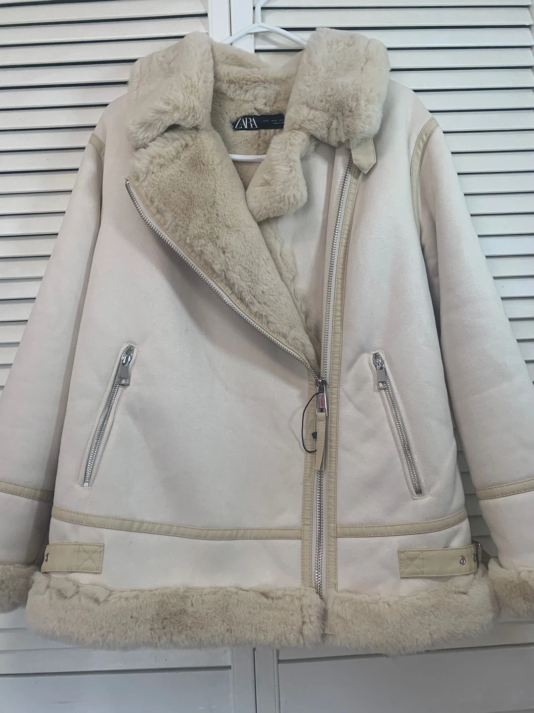 Zara Cream Shearling Lined Jacket (Retails for $139) - photo 2