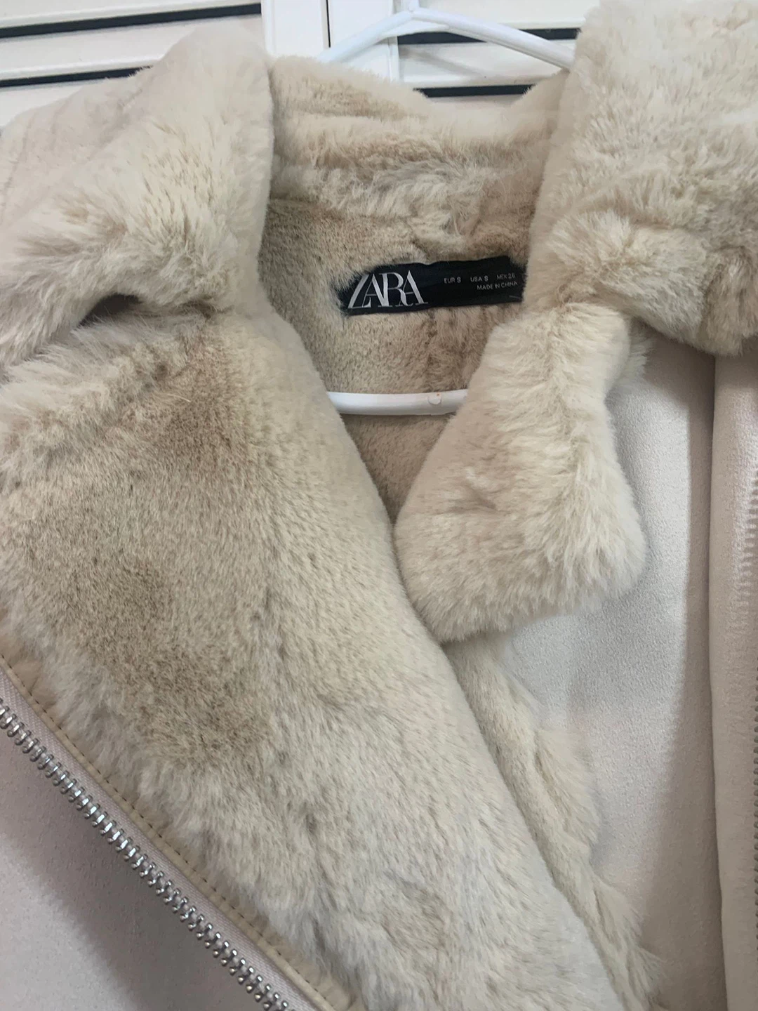 Zara Cream Shearling Lined Jacket (Retails for $139) - photo 3