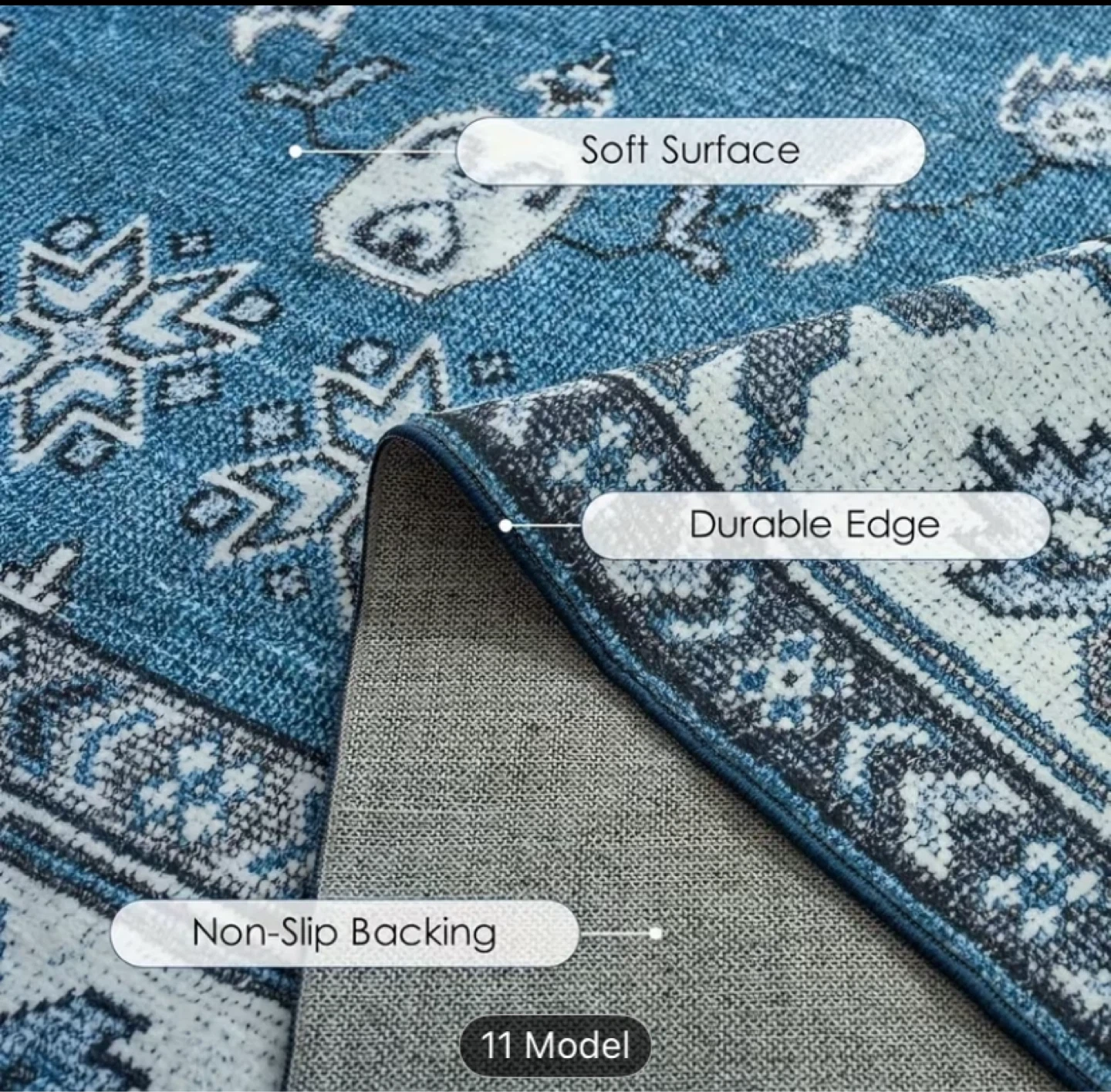 Blue Medallion Area Rug - photo 3