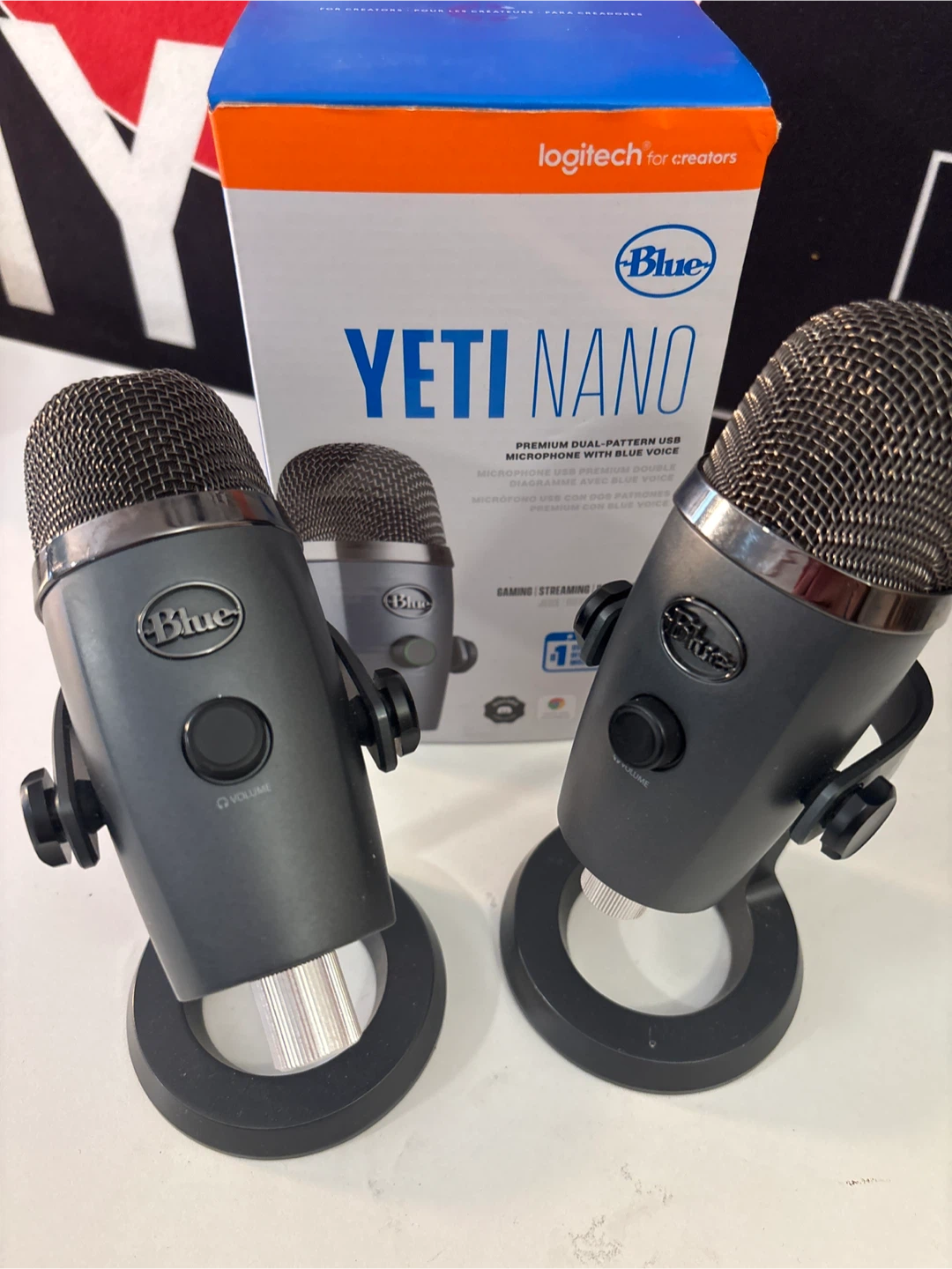 2 Blue Yeti Nano Premium Dual-Pattern USB Microphone