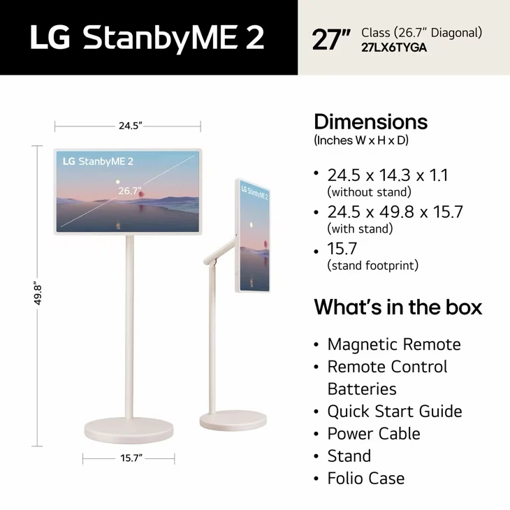 LG StanbyME 2 Smart Touchscreen TV - photo 2