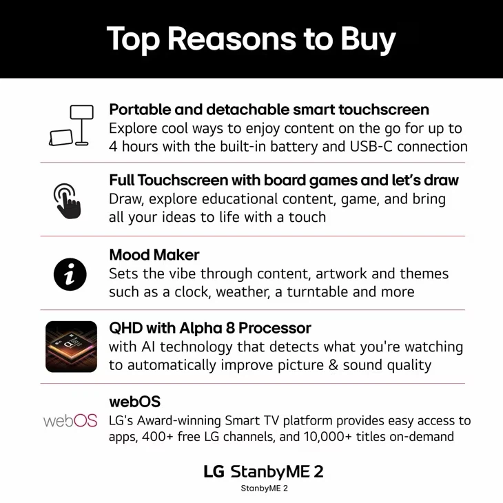 LG StanbyME 2 Smart Touchscreen TV - photo 3