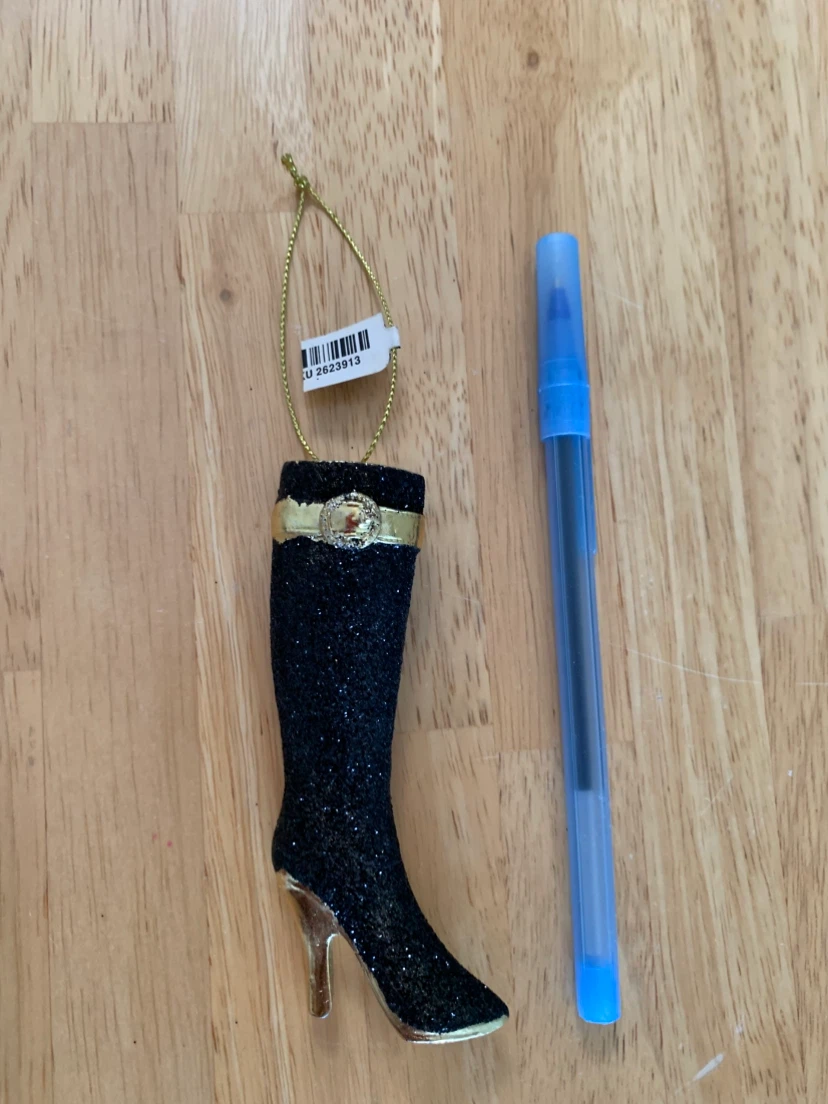 Black Glitter High Heel Boot Key chain - photo 2
