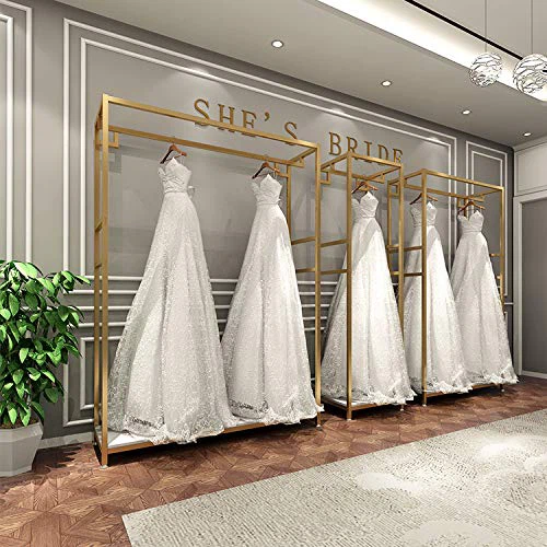 Gold Garment Rack, Wedding Dress Retail Studio Display Stand - photo 2