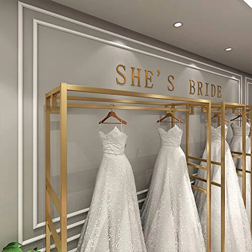 Gold Garment Rack, Wedding Dress Retail Studio Display Stand - photo 4