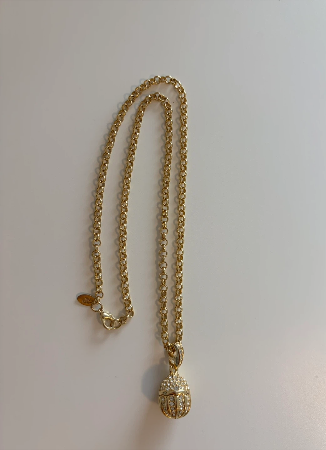 Jackie Orr Gold-Tone Crystal Pavé Egg Pendant Necklace 22" - photo 3