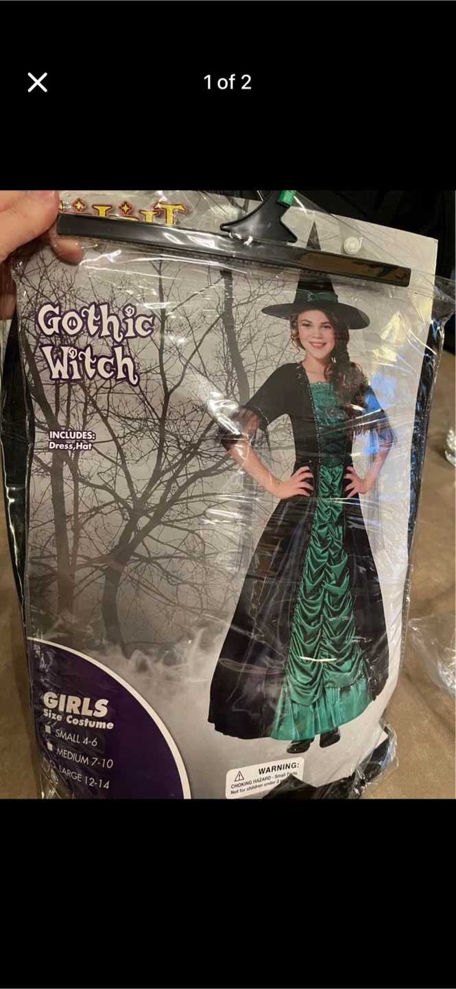 Girls Witch Costume Size 12-14