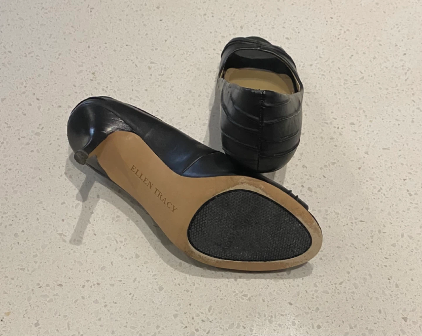 Ellen Tracy Black Peep-Toe Heels - 7.5 - photo 3