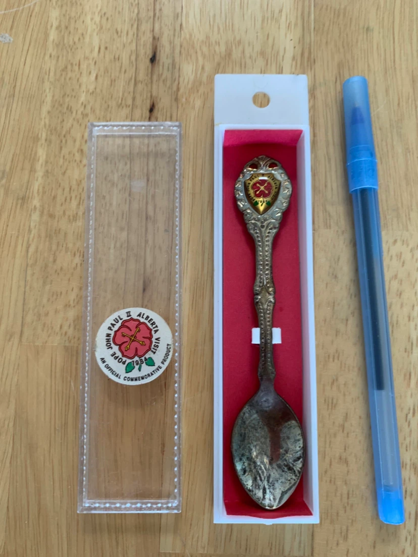 Pope John Paul II Alberta Visit 1984 Commemorative Spoon