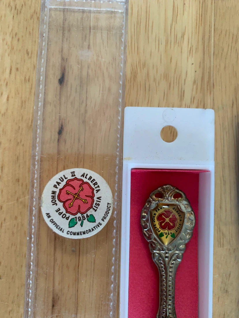 Pope John Paul II Alberta Visit 1984 Commemorative Spoon - photo 2