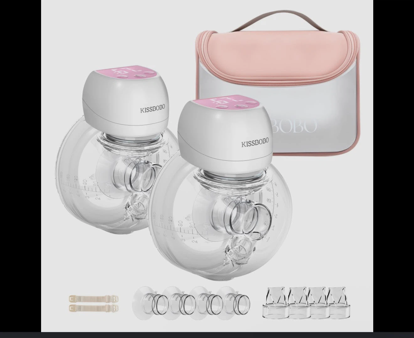 KISSBOBO Wearable Breast Pumps with Carrying Bag