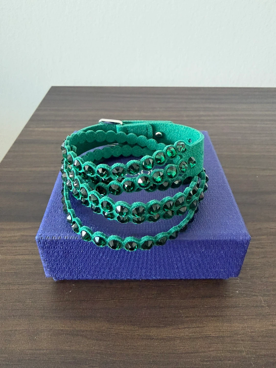 Swarovski Power Collection Emerald Green Wrap Bracelet with Box