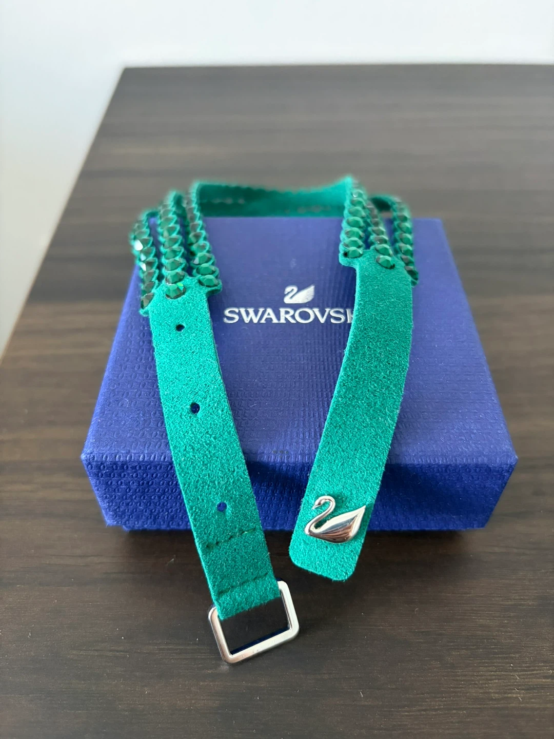 Swarovski Power Collection Emerald Green Wrap Bracelet with Box - photo 4