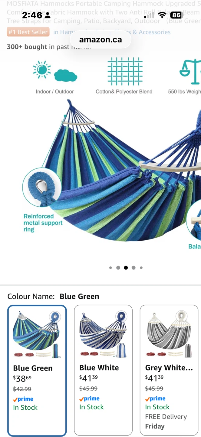 MOSFIATA Hammock Blue Green