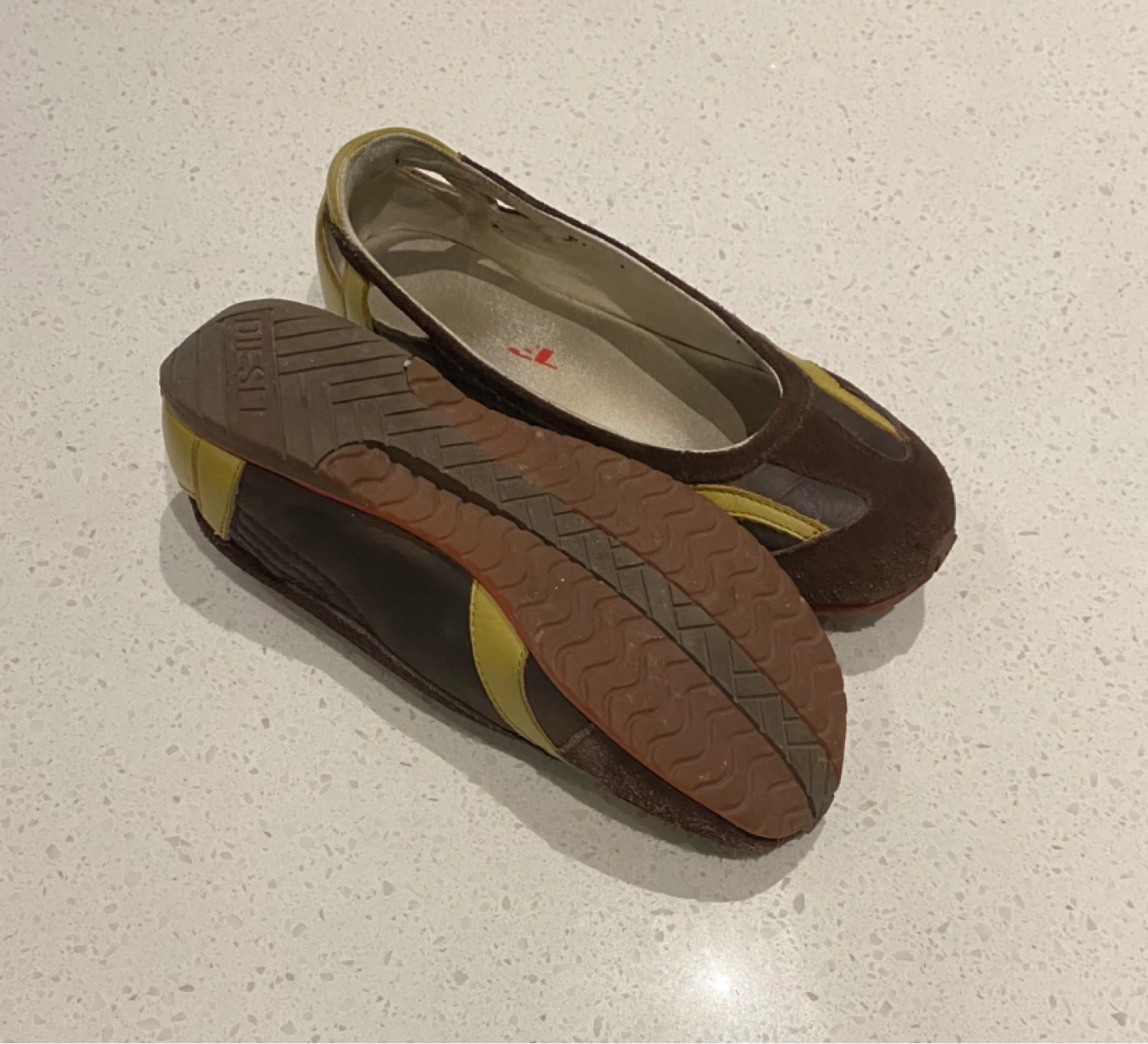 Diesel Women's Brown & Yellow Ballet Flats - Size 39 - photo 2
