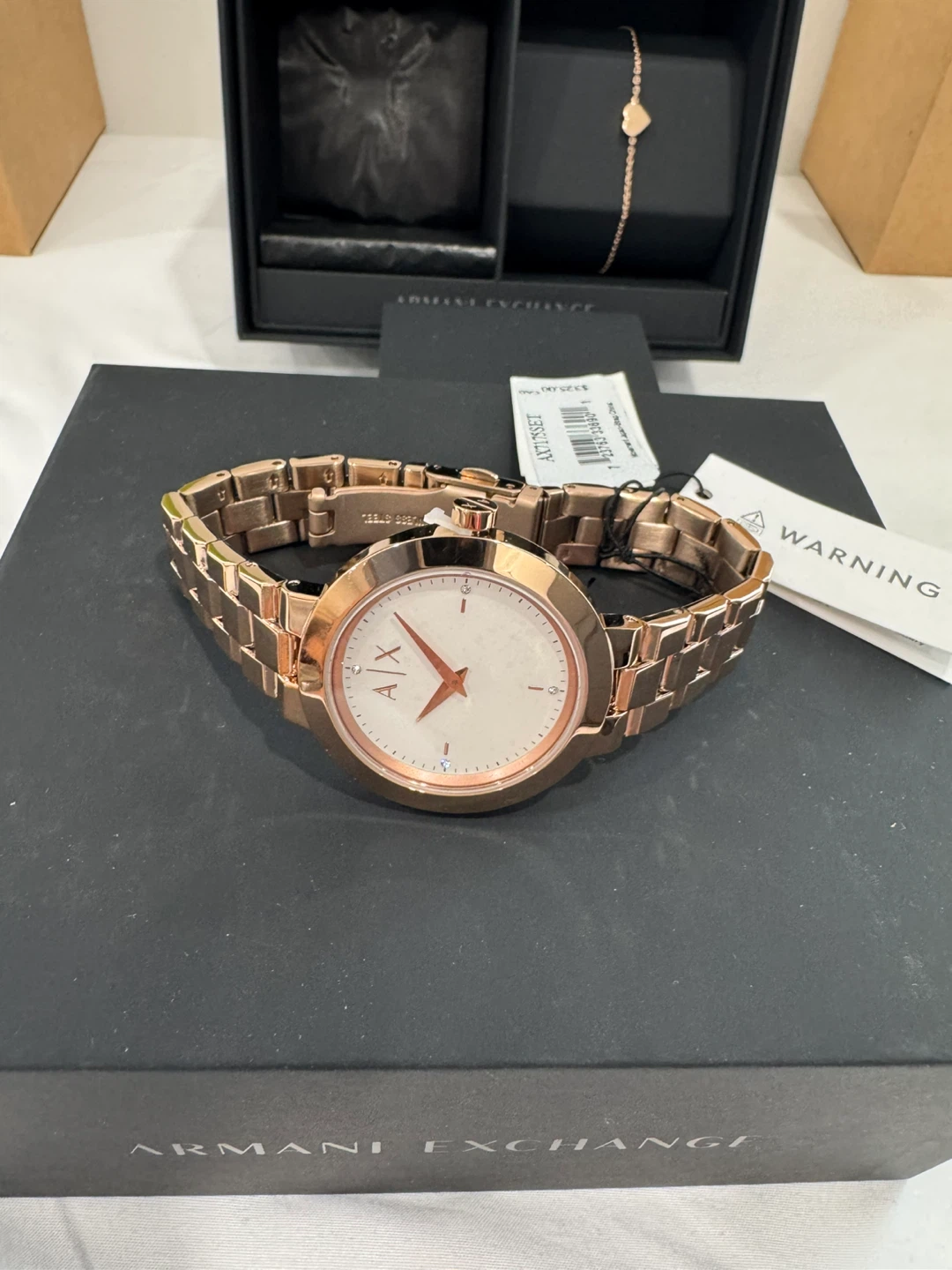 Armani Exchange Rose Gold Watch and Bracelet Set - photo 5