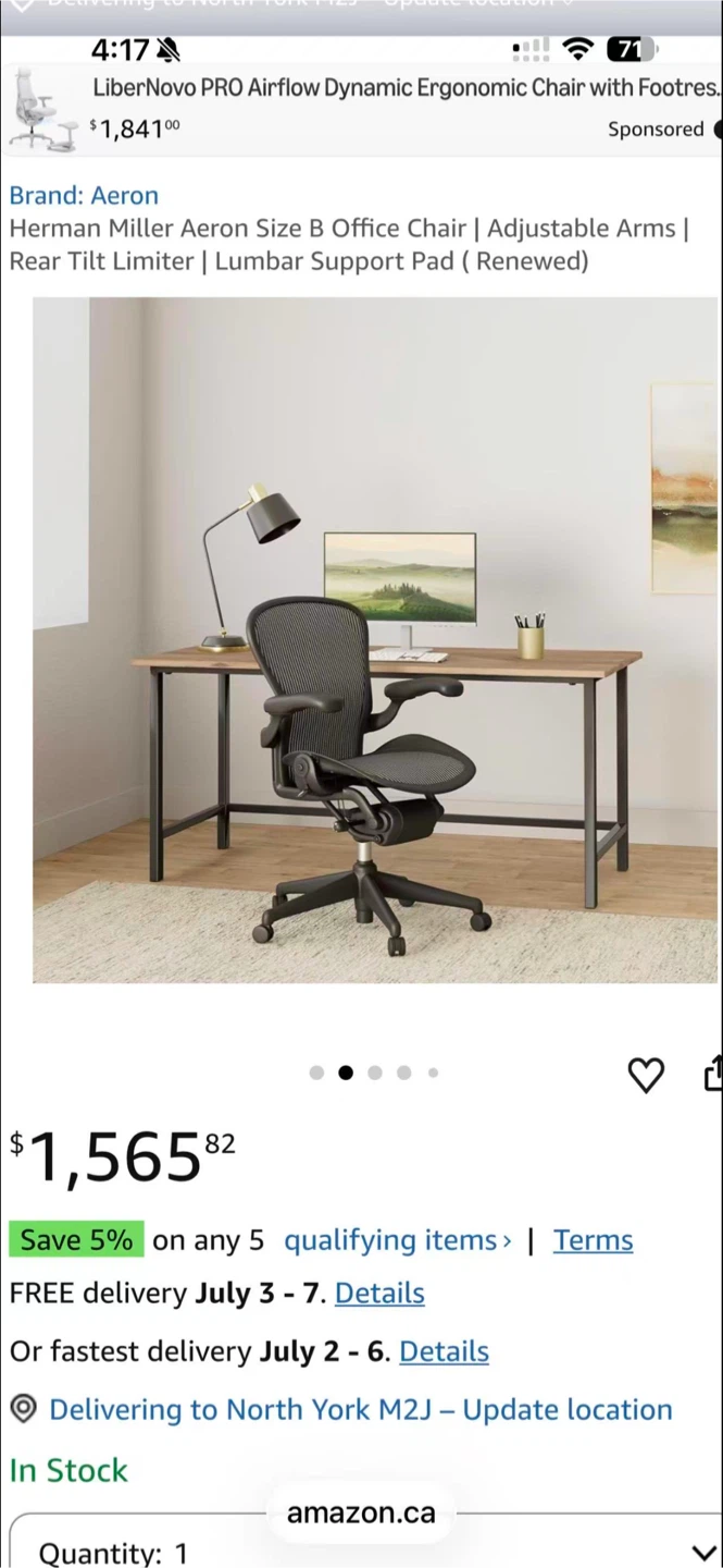 Herman Miller Aeron Size B Office Chair