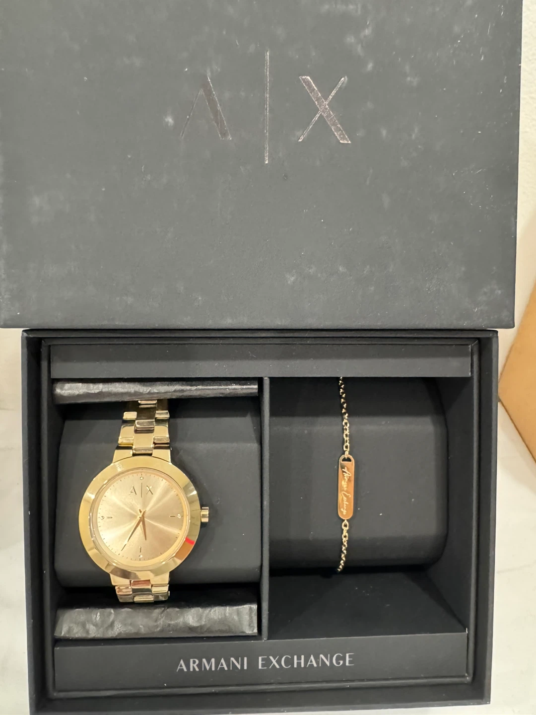 Armani Exchange Gold Watch and Bracelet Set - photo 2