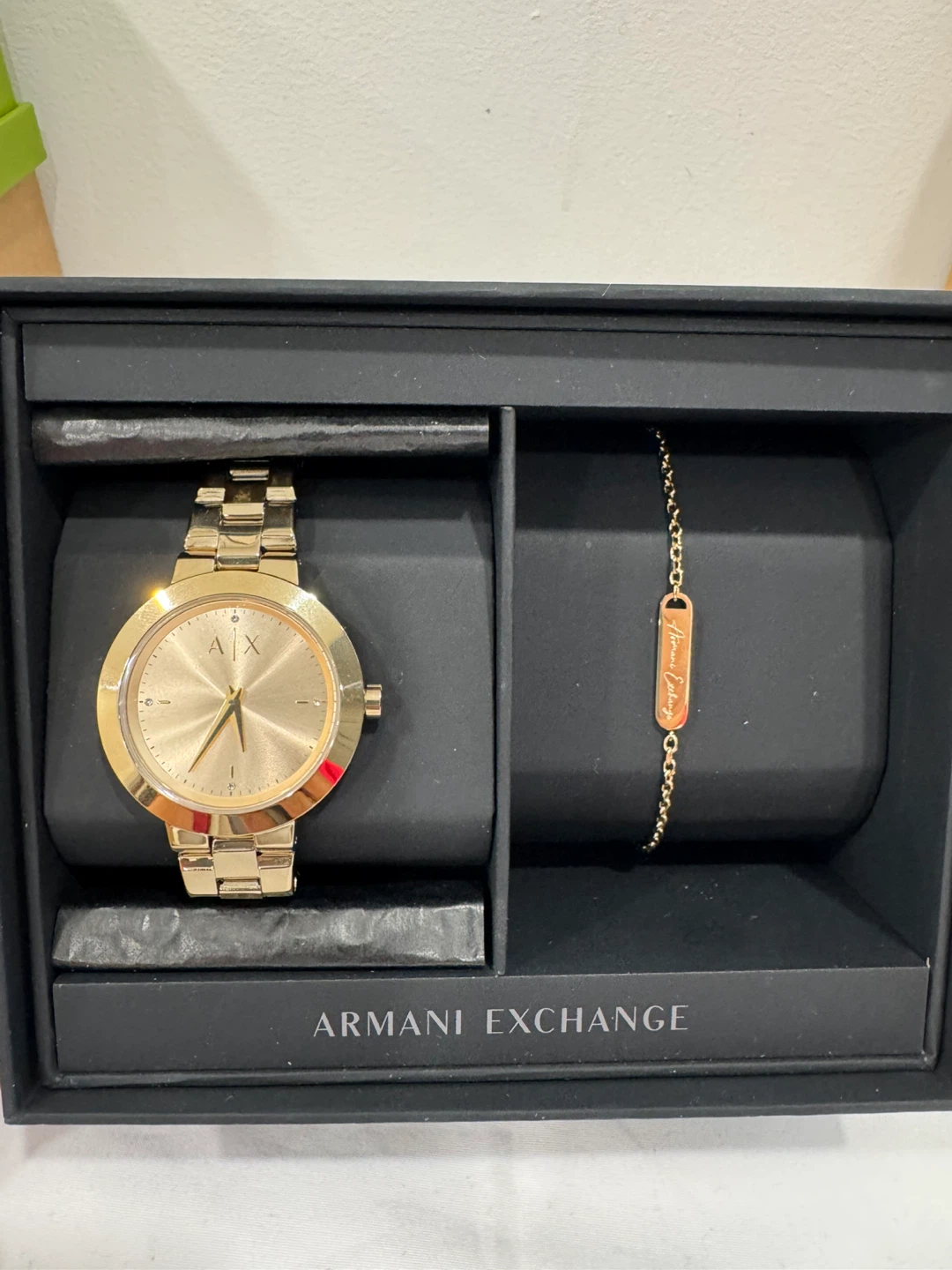 Armani Exchange Gold Watch and Bracelet Set - photo 3