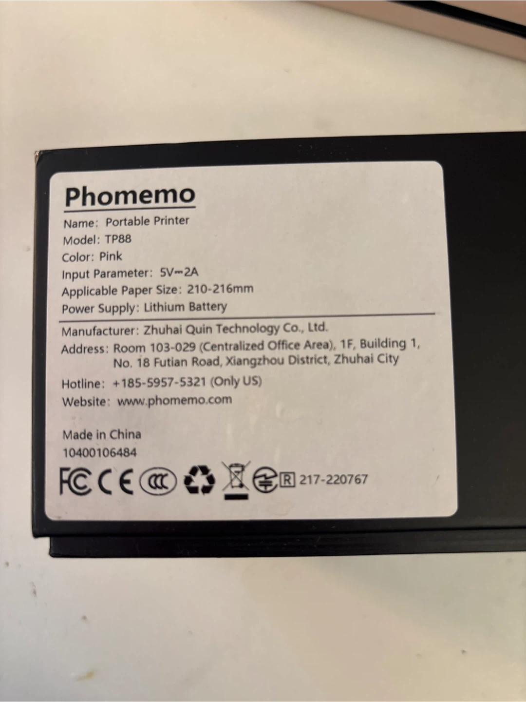 Phomemo TP88 Portable Tattoo Printer - Pink - photo 3