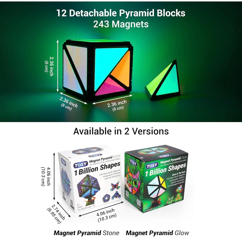 New TOSY Magnet Pyramid Stone 1 Billion Shapes - photo 2