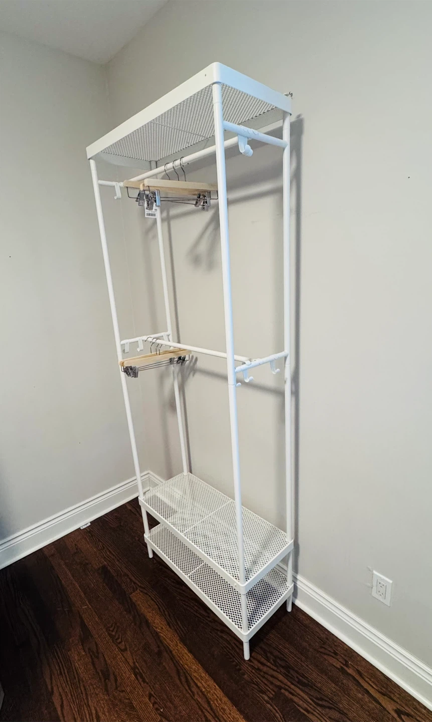 White Garment Rack with Shelves - photo 2