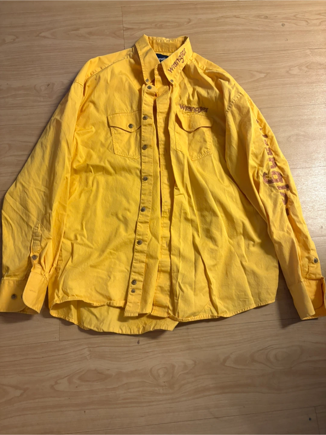 Stampede Wrangler Yellow Long Sleeve Button-Up Shirt XL/XG/TG