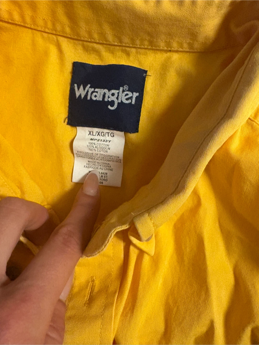 Stampede Wrangler Yellow Long Sleeve Button-Up Shirt XL/XG/TG - photo 4