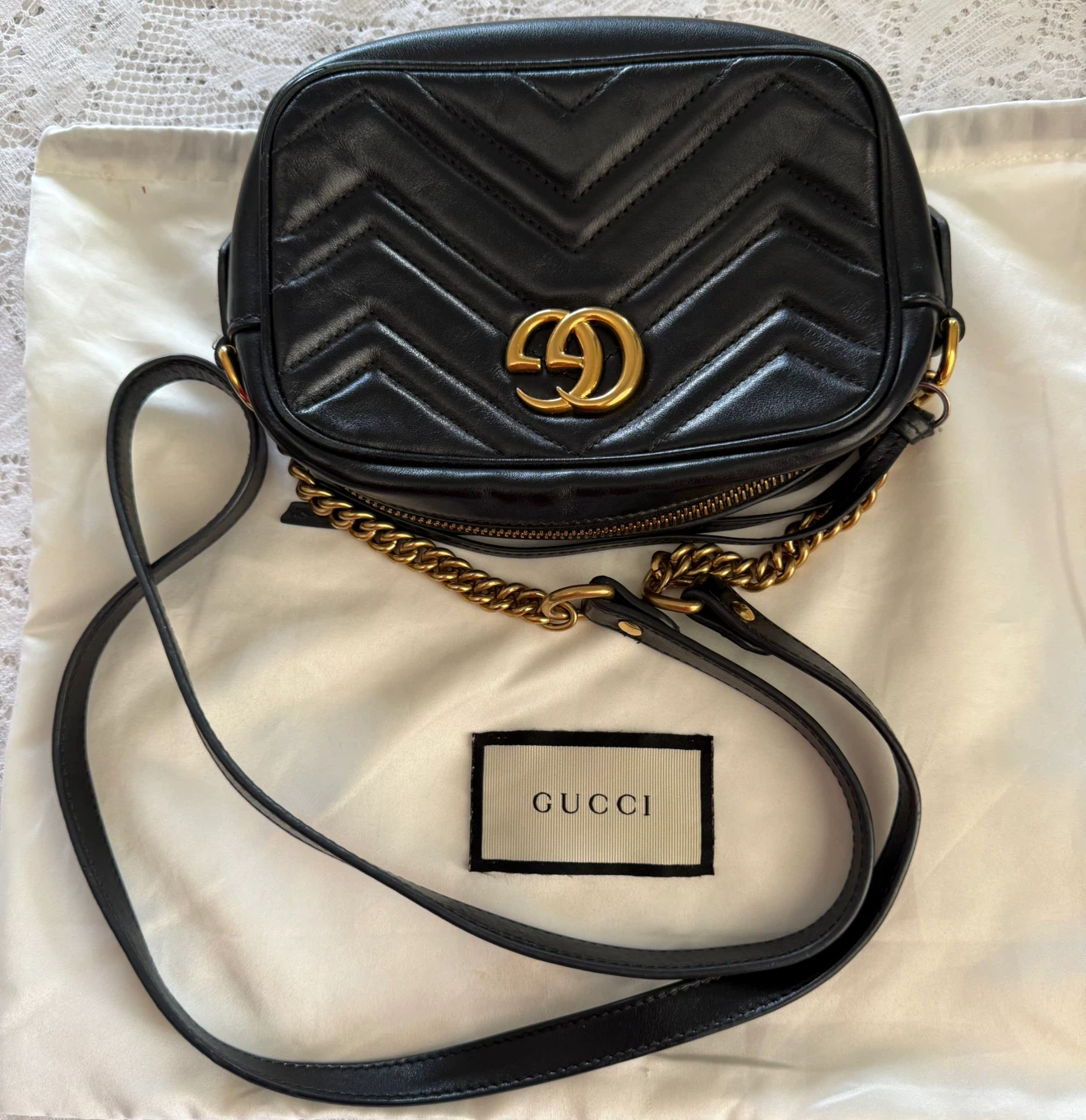Gucci GG Marmont Matelassé Leather Bag - Authentic-Black - photo 3