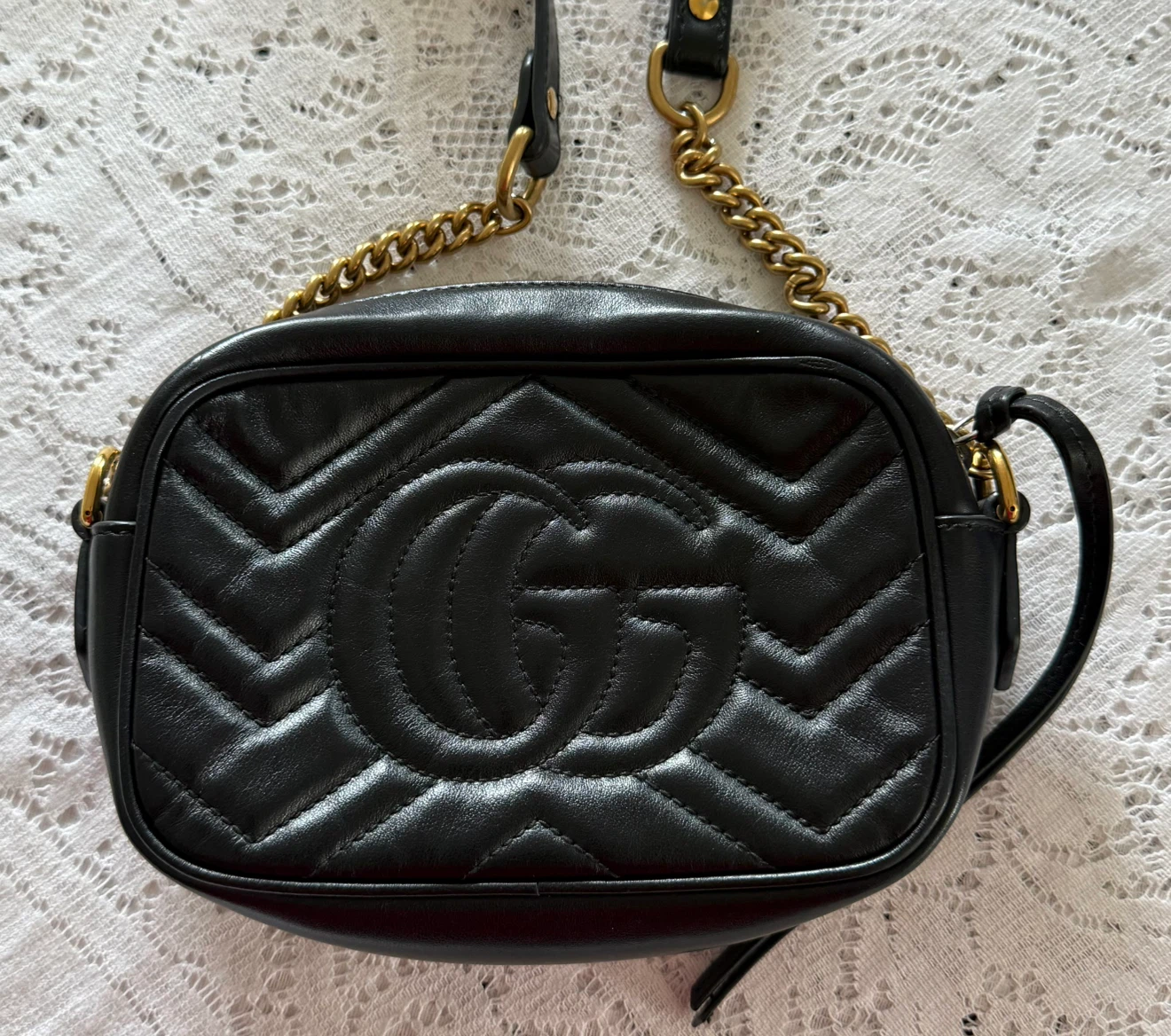 Gucci GG Marmont Matelassé Leather Bag - Authentic-Black - photo 4