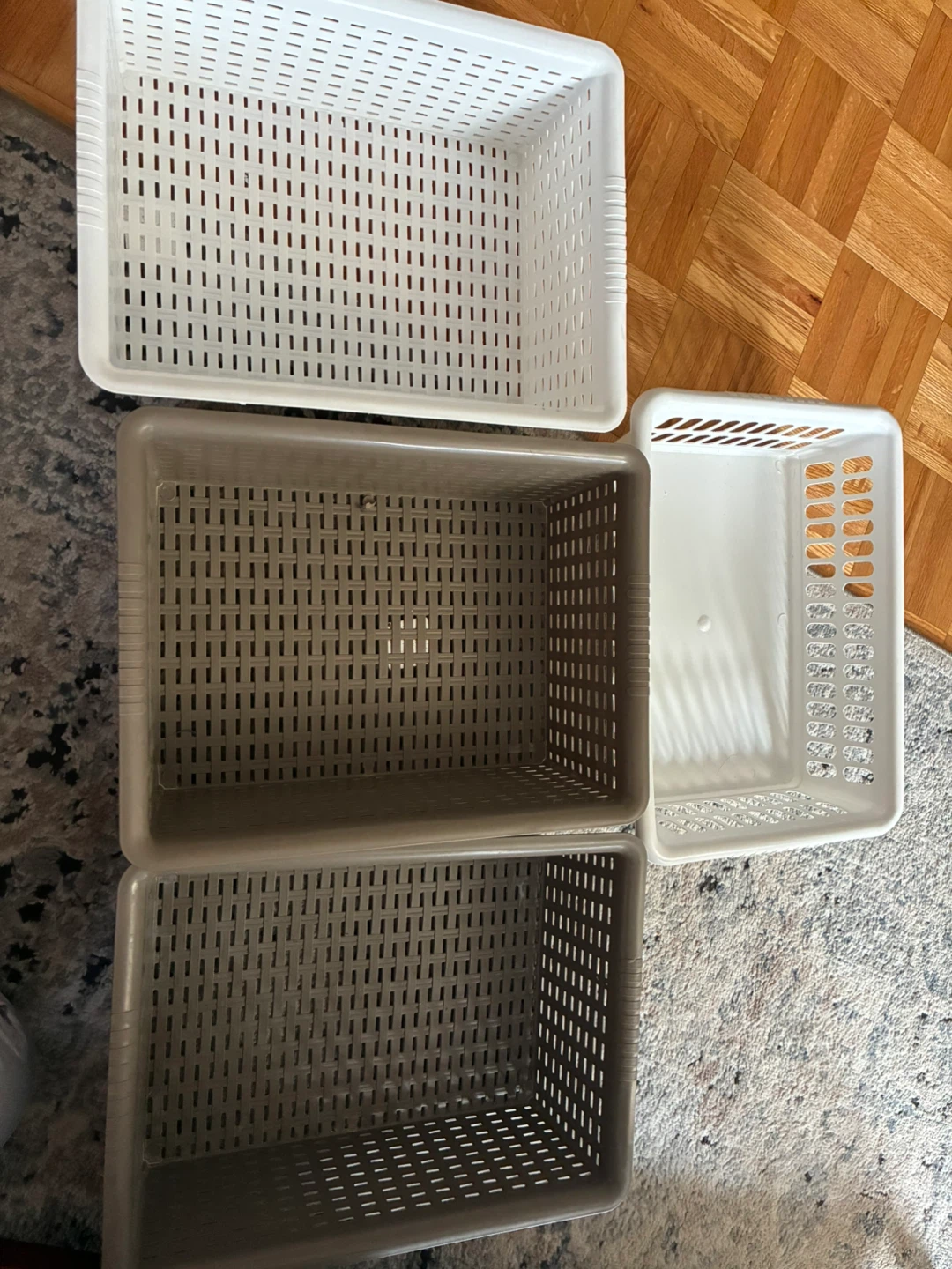 Plastic Storage Baskets (Set of 4)
