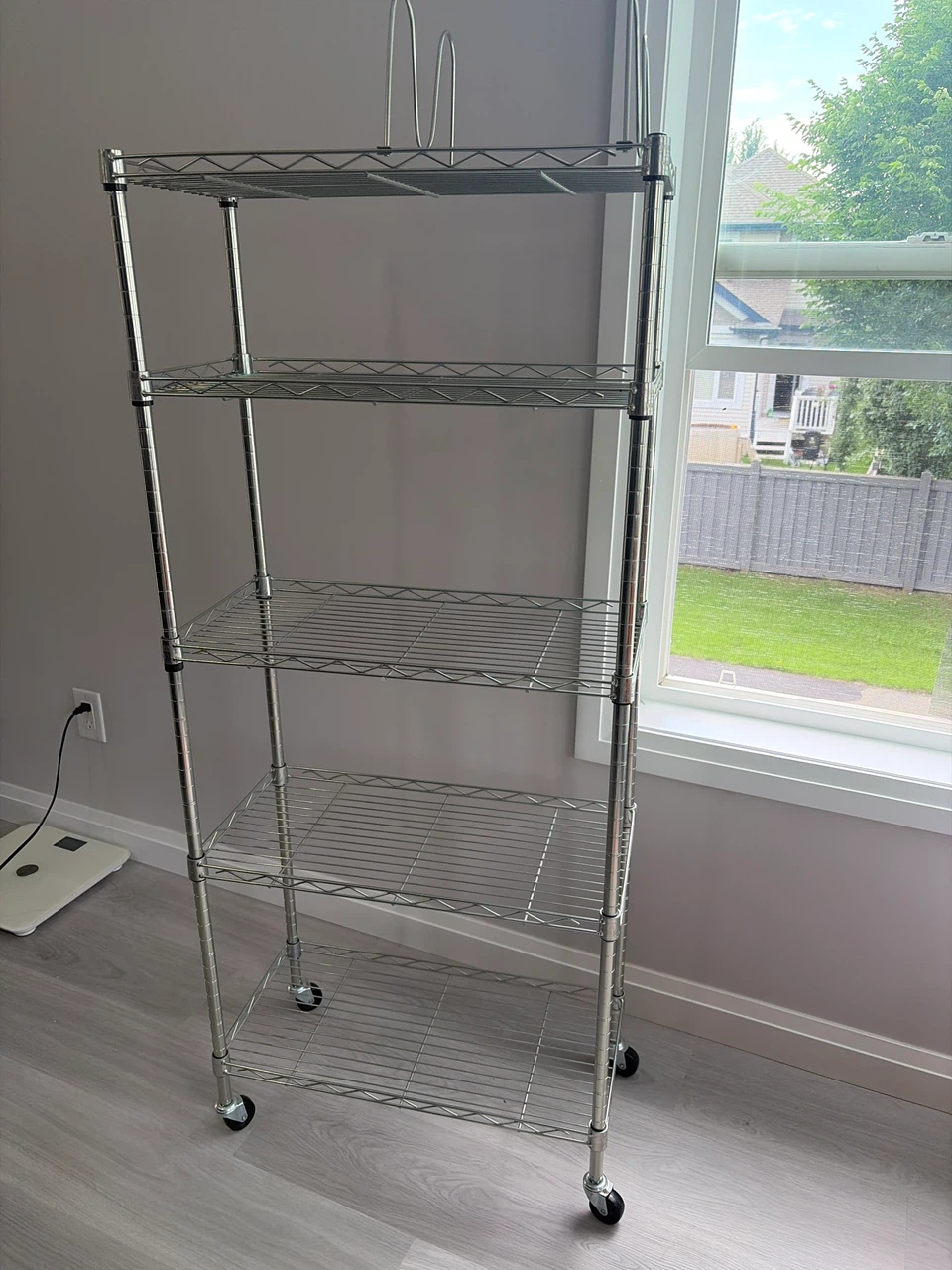 Chrome Wire Shelving Unit with Wheels