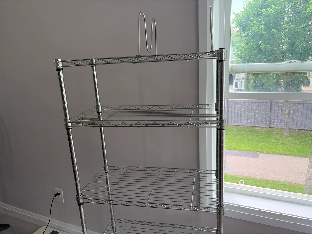 Chrome Wire Shelving Unit with Wheels - photo 4