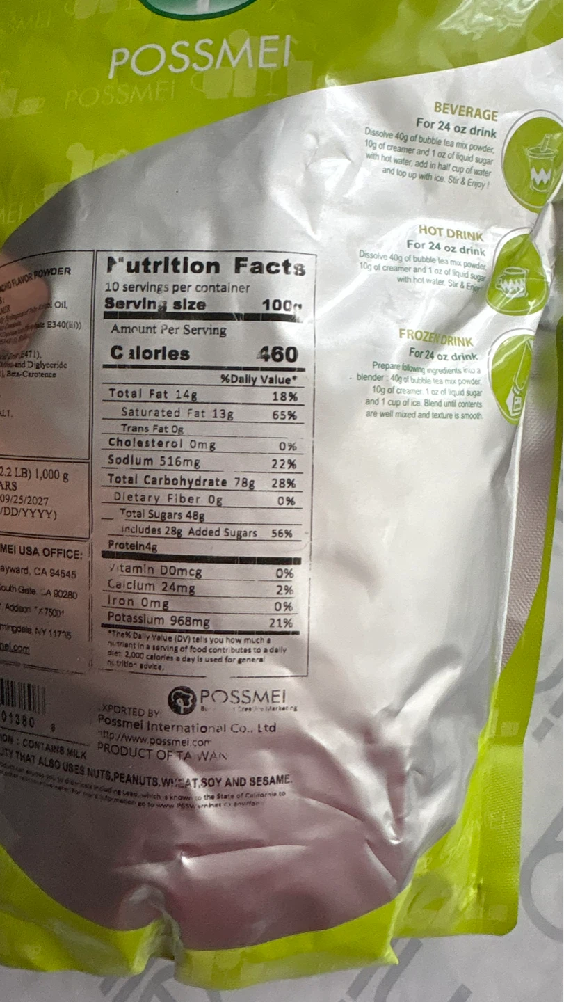 Possmei Pistachio Powder Bubble Tea Mix 35.27 oz - photo 5