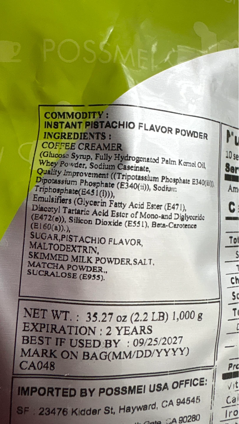 Possmei Pistachio Powder Bubble Tea Mix 35.27 oz - photo 3