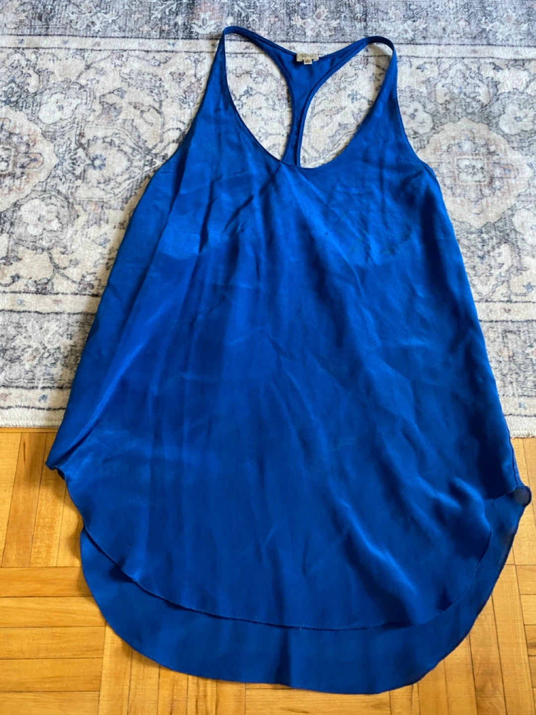 Wilfred Blue 100% Silk Racerback Tank Top - photo 3
