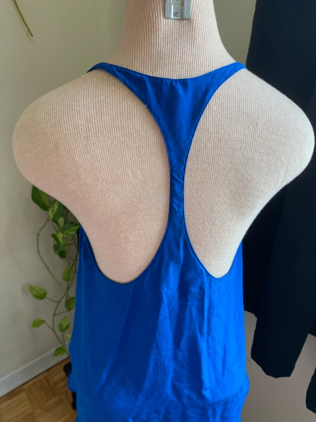 Wilfred Blue 100% Silk Racerback Tank Top - photo 2
