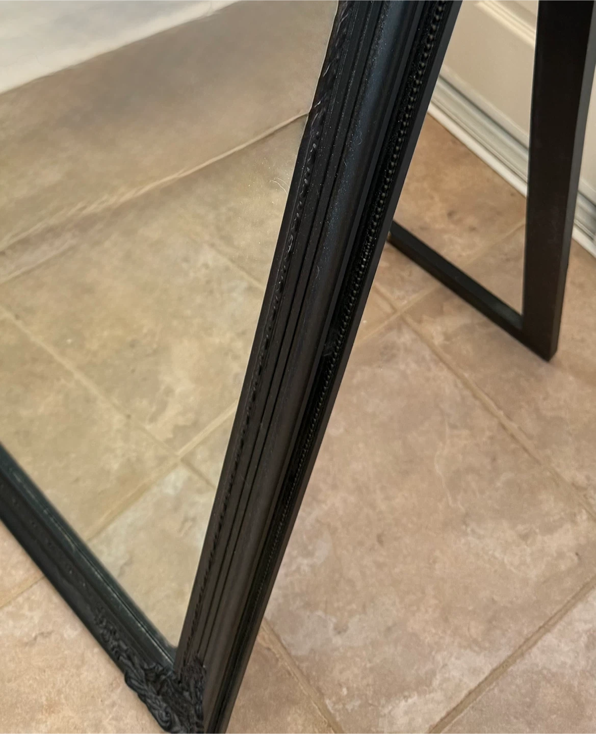 Ornate Black Full-Length Standing Mirror; 60.5” tall  (Mayfair) - photo 2