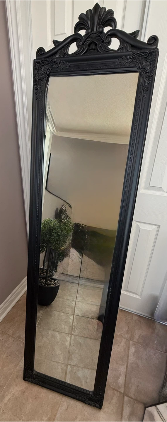 Ornate Black Full-Length Standing Mirror; 60.5” tall  (Mayfair) - photo 3