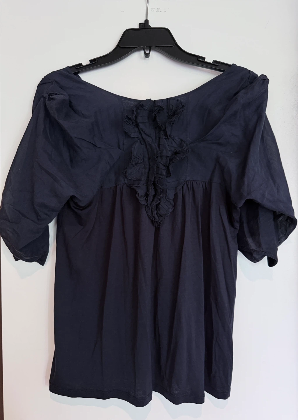 SPORTMAX CODE Navy Ruffled Top