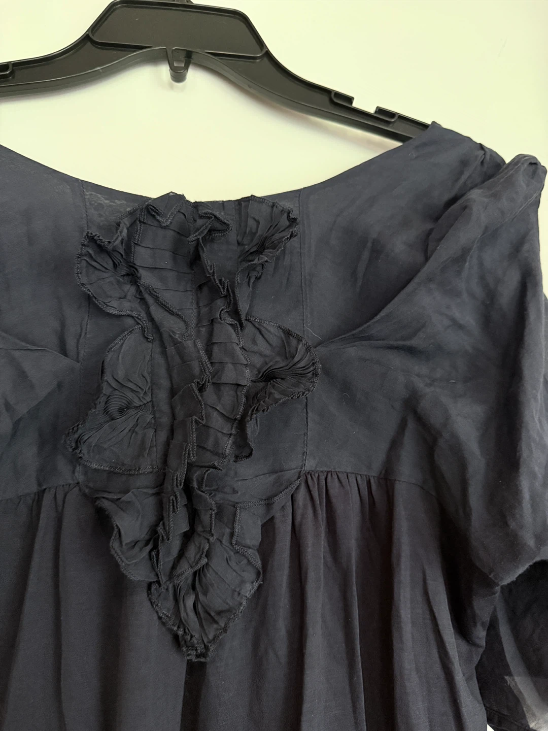 SPORTMAX CODE Navy Ruffled Top - photo 2