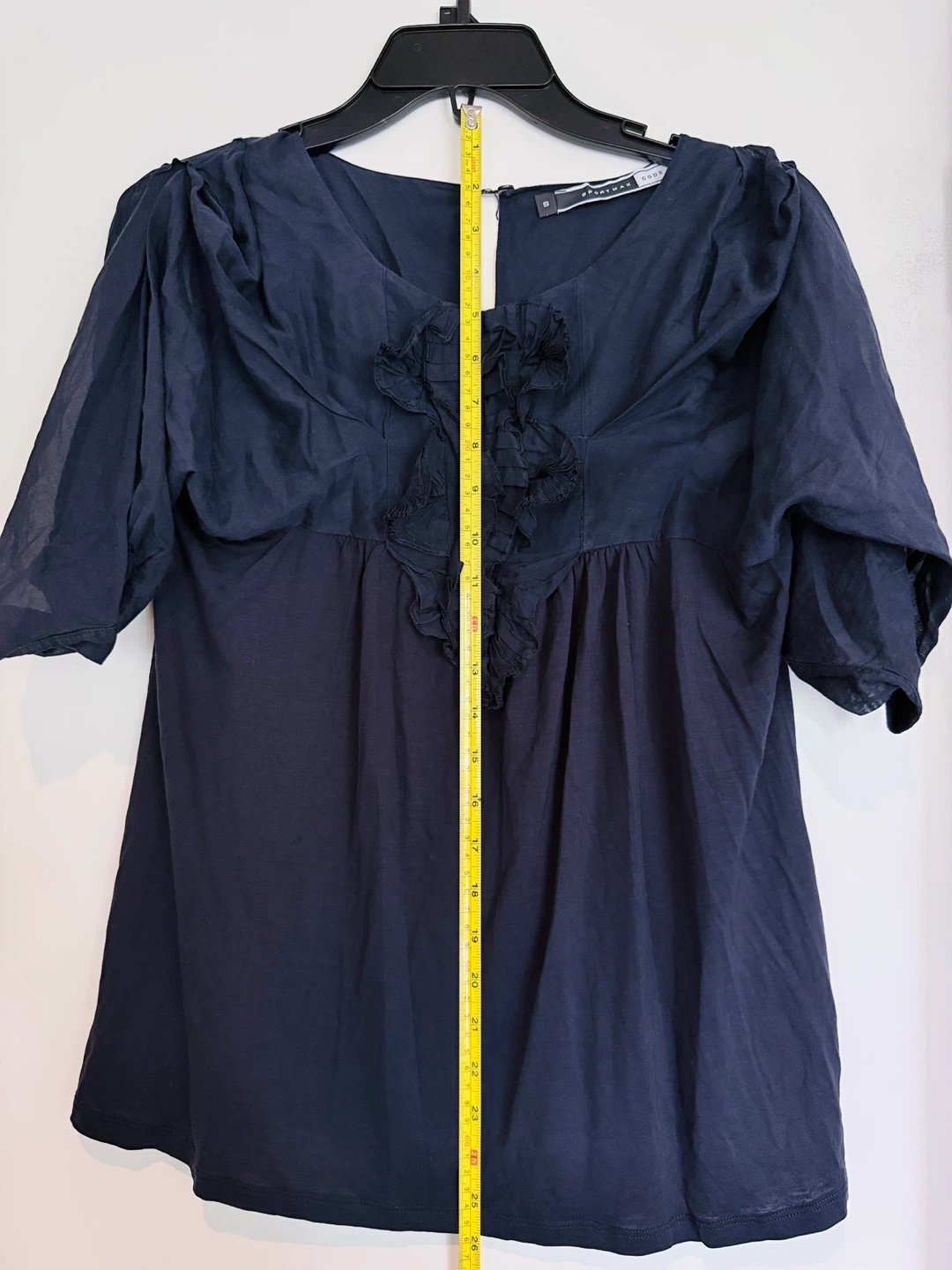 SPORTMAX CODE Navy Ruffled Top - photo 5