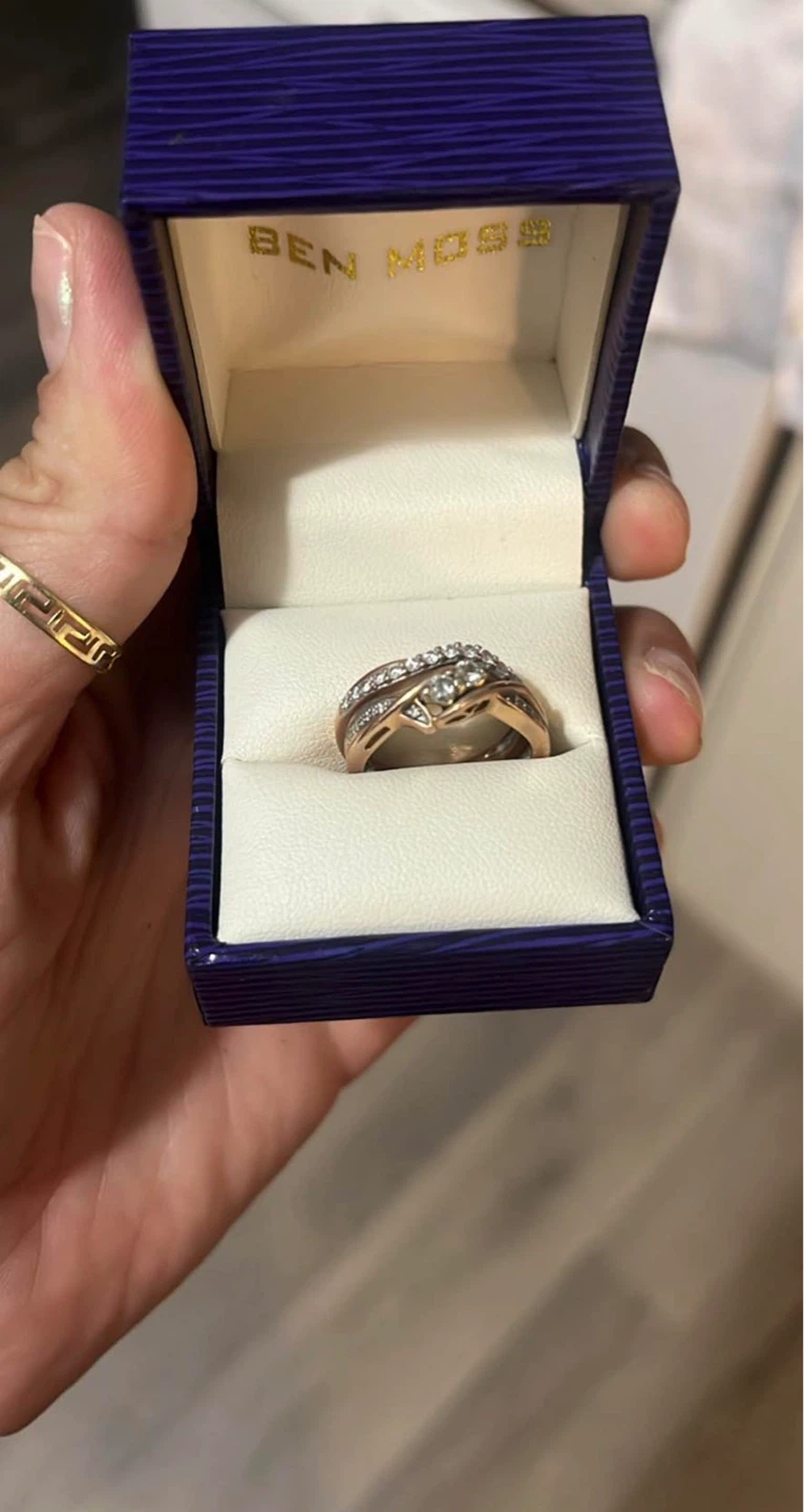 Ben Moss Diamond Bridal Set 14K Rose Gold Size 7