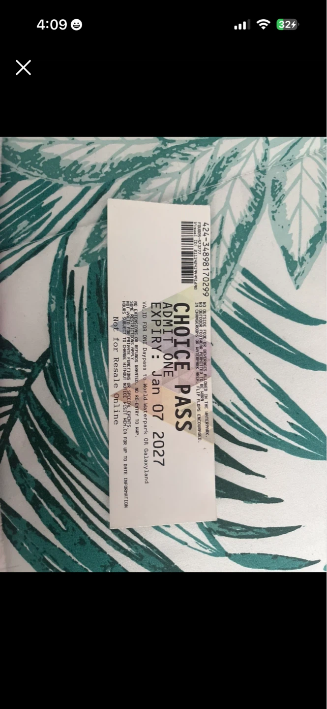 Choice Pass Admit One - Expires Jan 07 2027