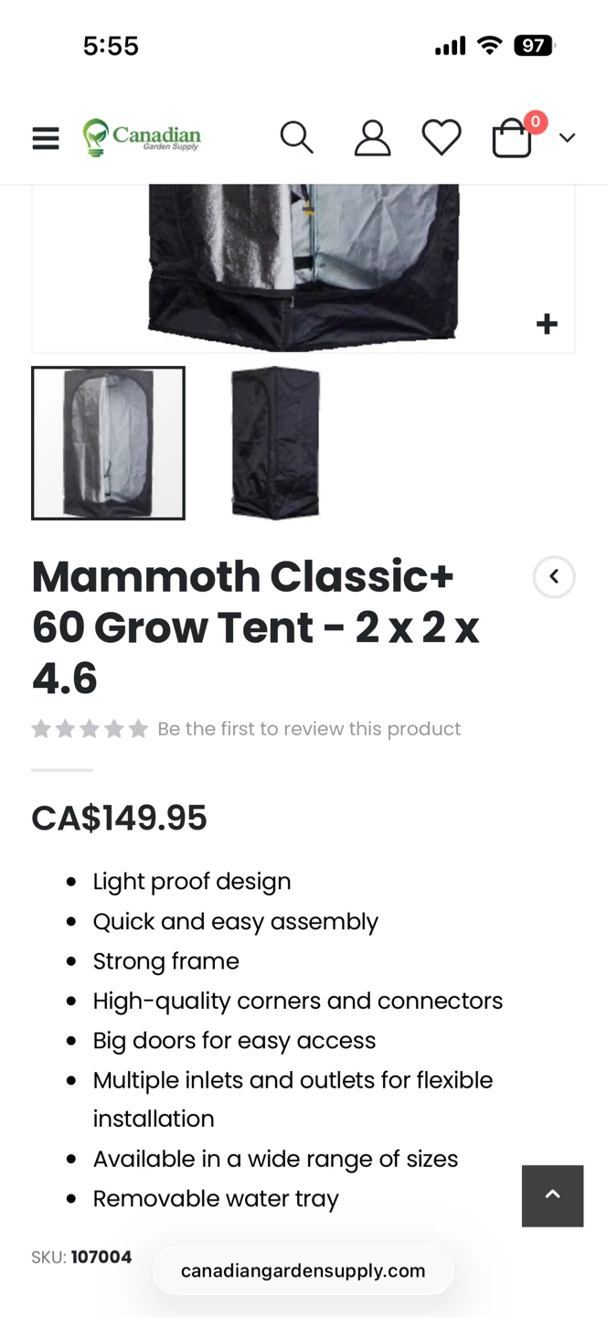2x2x4.6 ft grow tent with 3 vents - photo 2